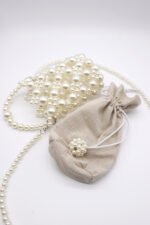 Faux Pearl Beaded Crossbody Bag - Image 3